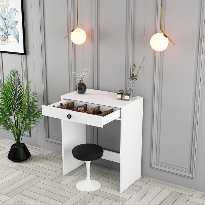 Hanah Home Mesa de Maquillaje Lizbon - Blanco, 70cm Ancho x 40cm Alto x 84.7cm Fondo