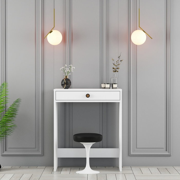 Hanah Home Mesa de Maquillaje Lizbon - Blanco, 70cm Ancho x 40cm Alto x 84.7cm Fondo