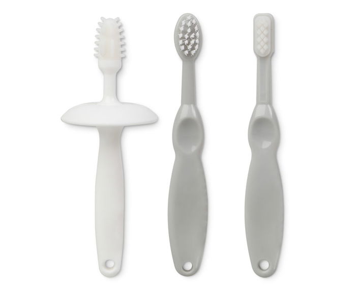 KioKids Set De Higiene Bucal Para Bebé Gris +0 Meses Colección Geogrey