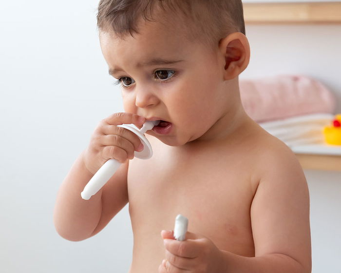 KioKids Set De Higiene Bucal Para Bebé Gris +0 Meses Colección Geogrey