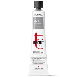 TopChic Zero, Sin amoníaco, Tinte permanente para el cabello, 7NA Mid Natural Ash Blonde, 60 ml