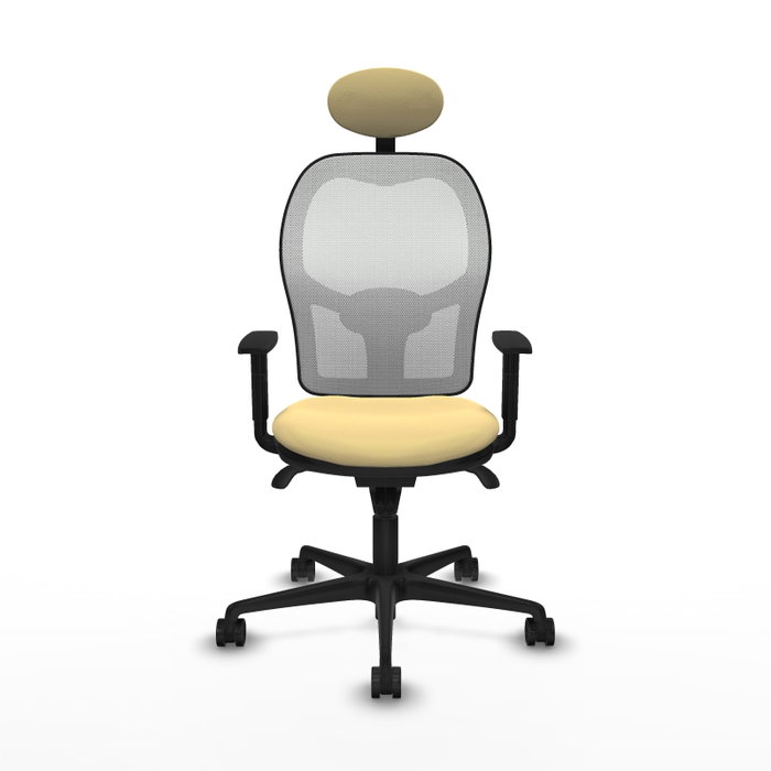 PIQUERAS Y CRESPO Silla de oficina Jorquera con mecanismo sincro, Crema/Blanco PIQUERAS Y CRESPO Silla de oficina Jorquera con mecanismo sincro, Crema/Blanco
