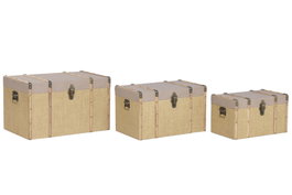 DKD Home Decor Baul Alpino Marron Natural 35 x 33 x 56 cm Set de 3