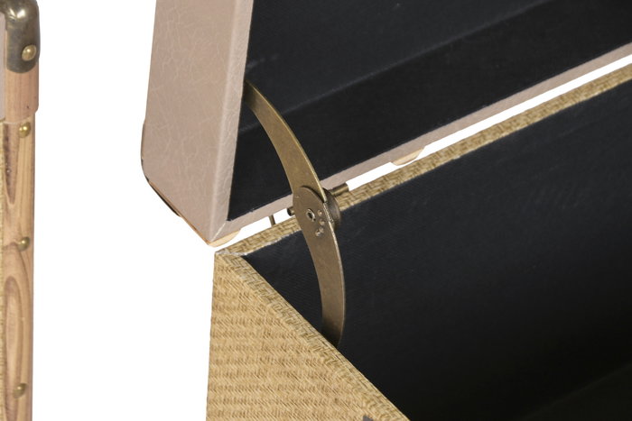 DKD Home Decor Baul Alpino Marron Natural 35 x 33 x 56 cm Set de 3