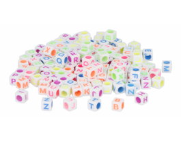 Innspiro Cuentas de Plástico Cubos con Letras 6mm, 1000 unidades