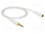 DeLOCK 85577 Cable de extensión de audio 3,5 mm macho a hembra, 1 m, blanco