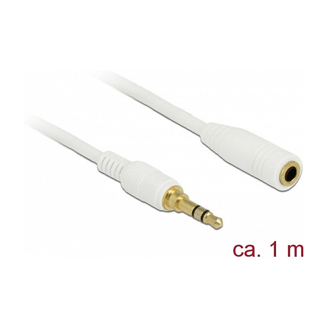 DeLOCK 85577 Cable de extensión de audio 3,5 mm Macho a Hembra 1 m Blanco DeLOCK 85577 Cable de extensión de audio 3,5 mm Macho a Hembra 1 m Blanco