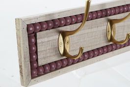 DKD Home Decor Perchero Shabby Rosa Natural 7.5 x 12 x 50 cm (4 Unidades)