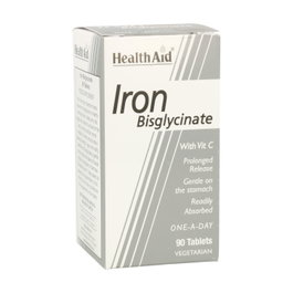 Health Aid Hierro Bisglicinato con Vitamina C 90 comprimidos