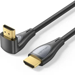 Vention Cable HDMI 2.0 4K ALQ Acodado a 90 Grados - 4K@60Hz, 2 Metros, Chapado en Oro, Negro