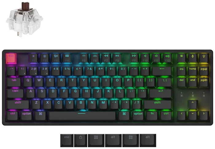 Keychron K8X-J3 Teclado Mecánico 80% TKL 87 Teclas Switch Brown RGB Hot-Swap Negro Keychron K8X-J3 Teclado Mecánico 80% TKL 87 Teclas Switch Brown RGB Hot-Swap Negro