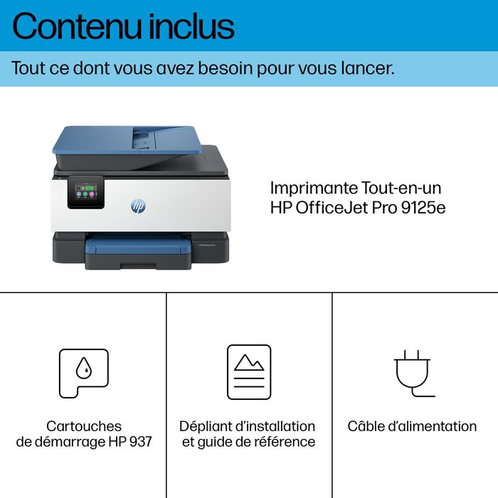 HP OfficeJet Pro 9125e Multifunción Inyección de Tinta Color con Fax y Dúplex