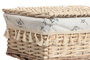 DKD Home Decor Set de 3 Cestas para la Ropa Camomila de Mimbre y Algodón Natural