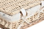 DKD Home Decor Set de 3 Cestas para la Ropa Camomila de Mimbre y Algodón Natural