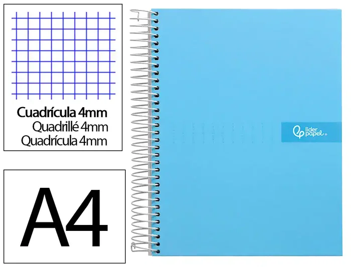Liderpapel Cuaderno Espiral A4 Crafty Cuadriculado 4mm Celeste Liderpapel Cuaderno Espiral A4 Crafty Cuadriculado 4mm Celeste