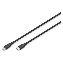 Digitus Cable USB-C Silicona 2.0, Conector Recto a Recto, 0.5m, Negro