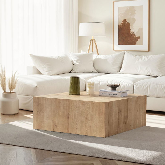 Hanah Home Prizma Mesa de Centro, Roble Zafiro (Sapphire Oak), 90x90x35 cm, MDF 18mm Hanah Home Prizma Mesa de Centro, Roble Zafiro (Sapphire Oak), 90x90x35 cm, MDF 18mm