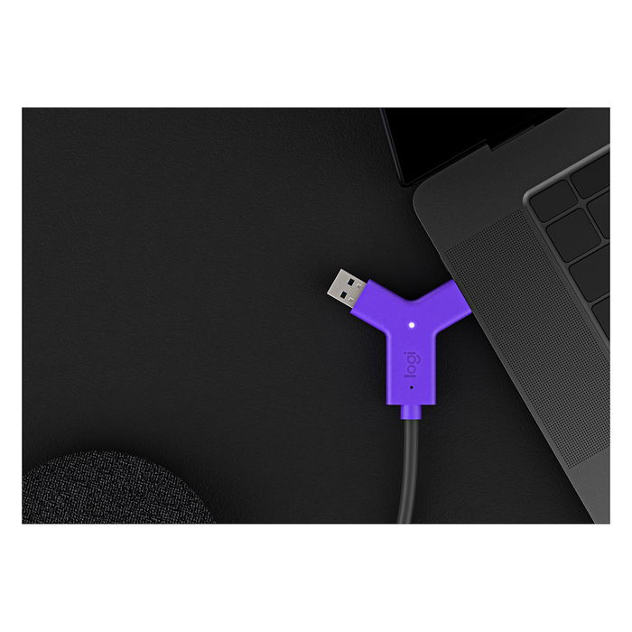 Logitech Swytch Hub - Hub USB-C con 2 Puertos HDMI 2.0, 3 USB 3.2 y 2 USB-C, Alimentación USB PD de 60W, Color Grafito, para Windows y macOS