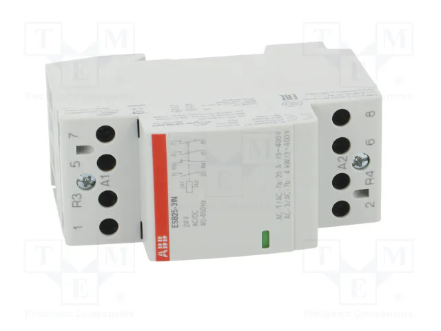 ABB Contactor de Instalación Modular 4-Polar 25A 24VAC/24VDC ABB Contactor de Instalación Modular 4-Polar 25A 24VAC/24VDC