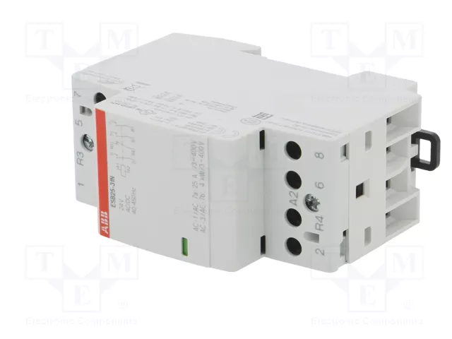 ABB Contactor de Instalación Modular 4-Polar 25A 24VAC/24VDC ABB Contactor de Instalación Modular 4-Polar 25A 24VAC/24VDC