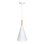 SKD Lámpara Colgante Maddison P2003-W de Metal y Madera con Cable Regulable en Altura, Aluminio