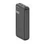 Leotec LEPOW20W22K Power Bank 20000 mAh 22.5W PD/QC 3.0 Batería Externa con Puertos USB-C (20W) + 2 USB-A (22.5W), Pantalla Digital y Carga Rápida - Negro