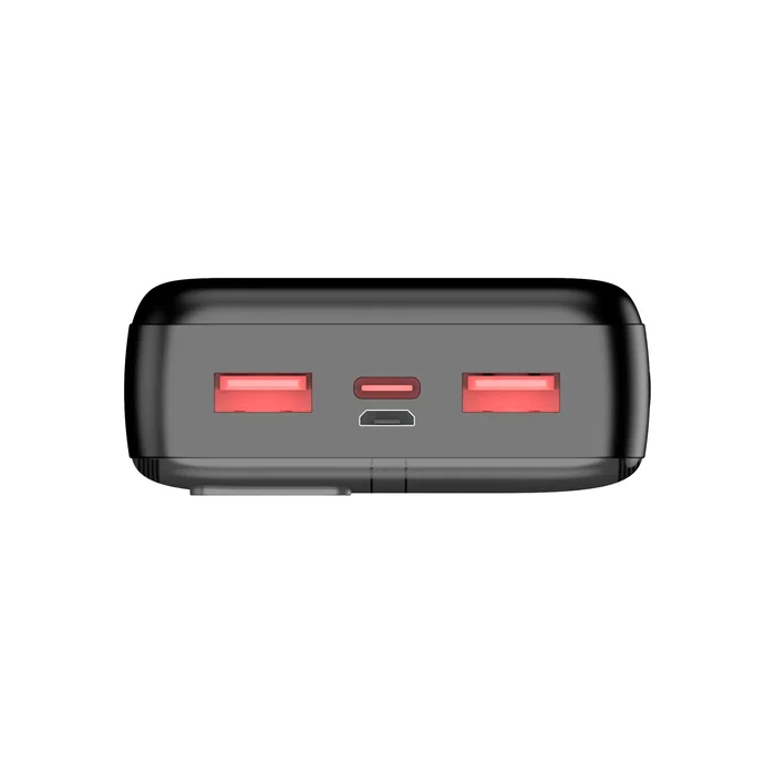 Leotec LEPOW20W22K Power Bank 20000 mAh 22.5W PD/QC 3.0 Batería Externa con Puertos USB-C (20W) + 2 USB-A (22.5W), Pantalla Digital y Carga Rápida - Negro