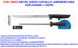 ARCOS Juego de Cuchillo Jamonero Niza con Chaira