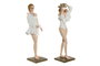 DKD Home Decor Figura Decorativa Resina Blanco Beige 6.5 x 24.5 x 8 cm (2 Unidades)