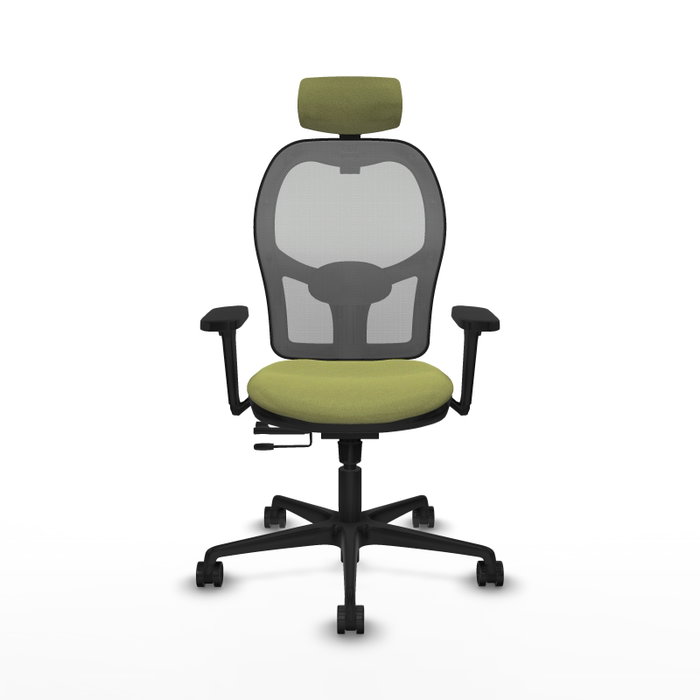 PIQUERAS Y CRESPO Silla de oficina Jorquera con mecanismo Sincro/Traslack Verde oliva y Gris