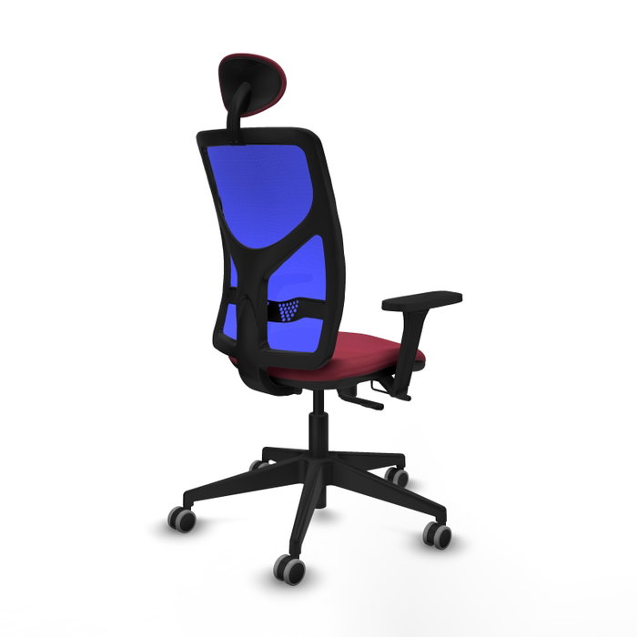 PIQUERAS Y CRESPO Silla de oficina Motilla con mecanismo Sincro/Traslack, color Granate y Azul PIQUERAS Y CRESPO Silla de oficina Motilla con mecanismo Sincro/Traslack, color Granate y Azul