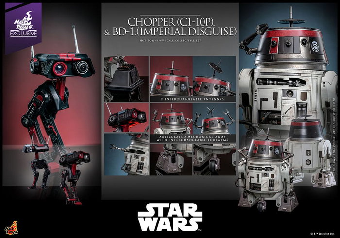 Star Wars Figura Set 1/6 Chopper (C1-10P&trade;) & BD-1&trade; (Imperial Disguise) 18 cm & 8 cm