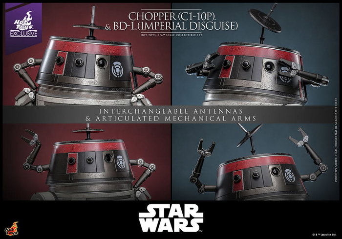 Star Wars Figura Set 1/6 Chopper (C1-10P&trade;) & BD-1&trade; (Imperial Disguise) 18 cm & 8 cm