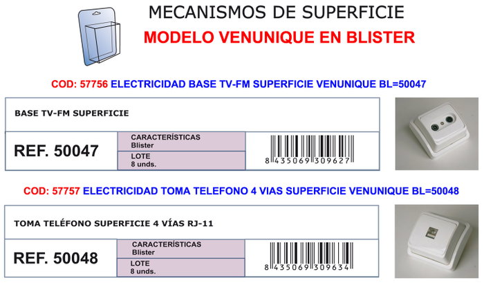 Electricidad Finsto Toma de Teléfono 4 Vías Superficial Electricidad Finsto Toma de Teléfono 4 Vías Superficial