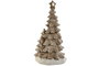 DKD Home Decor Figura de Navidad Moderna para Decoración del Hogar Niños Árbol Blanco Dorado Set 2 Unidades 44x23.5x23 cm de Magnesia con Luz LED