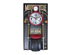 DKD Home Decor Reloj de Pared Moto Rojo Metal y PVC 60x18x120 cm