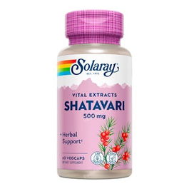 SOLARAY Shatavari 500 Mg 60 Cápsulas Vegetales para el Bienestar General y Manejo del Estrés