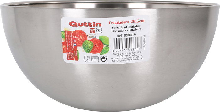 Quttin Ensaladera Aperitivo Acero Inoxidable Mate 29 cm (6 Unidades)