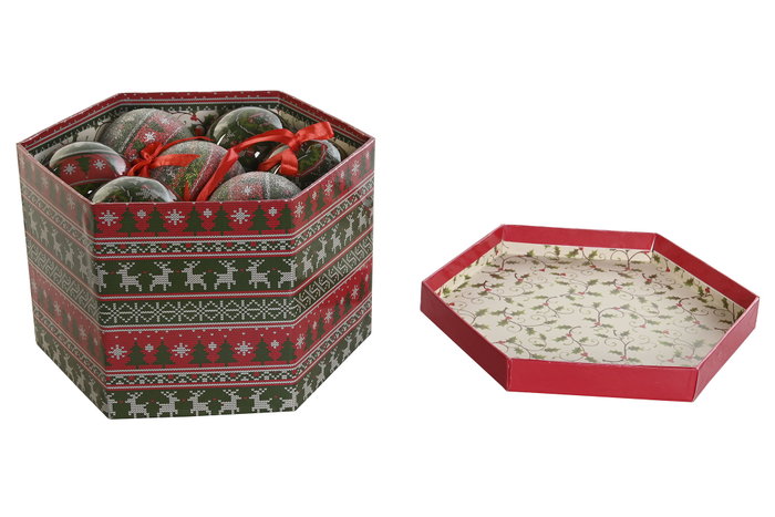 DKD Home Decor Set de 14 Bolas de Decoración Verde y Rojo DKD Home Decor Set de 14 Bolas de Decoración Verde y Rojo