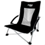 Aktive Silla plegable de camping baja y transpirable negra con posavasos