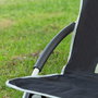 Aktive Silla plegable de camping baja y transpirable negra con posavasos