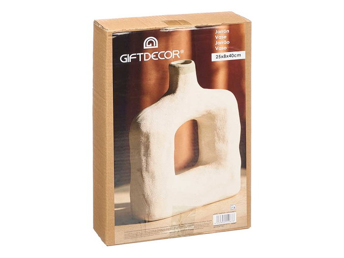 GIFTDECOR Jarrón Sahara Moderno Agujero Blanco GIFTDECOR Jarrón Sahara Moderno Agujero Blanco
