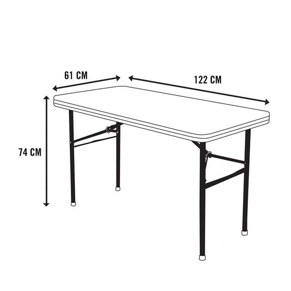 Lifetime Mesa Rectangular Plegable Crema Plástico Acero 122x61x74 cm