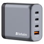 Verbatim GNC-140 Cargador de Pared GaN 140W con 3x USB-C y 1x USB-A