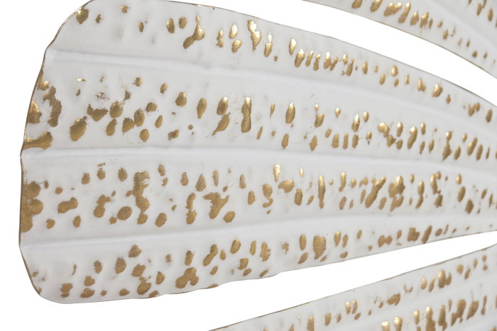 DKD Home Decor Decoración de Pared Mariposa Decapé Blanco y Dorado
