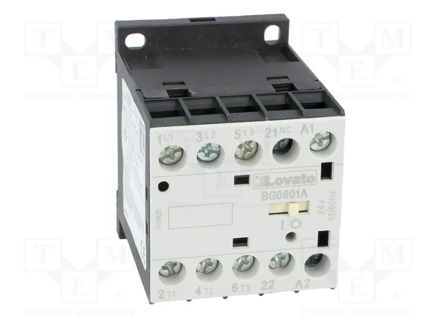 LOVATO ELECTRIC Contactor BG 3-polar 6A 24VAC NC
