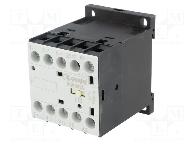 LOVATO ELECTRIC Contactor BG 3-polar 6A 24VAC NC