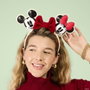 Loungefly Diadema Mickey & Minnie con Lazo de Punto