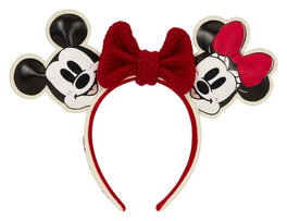 Loungefly Diadema Mickey & Minnie con Lazo de Punto