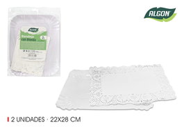 Algon Set de 2 Bandejas Rectangulares de Blonda 29 x 23 cm (36 Unidades)